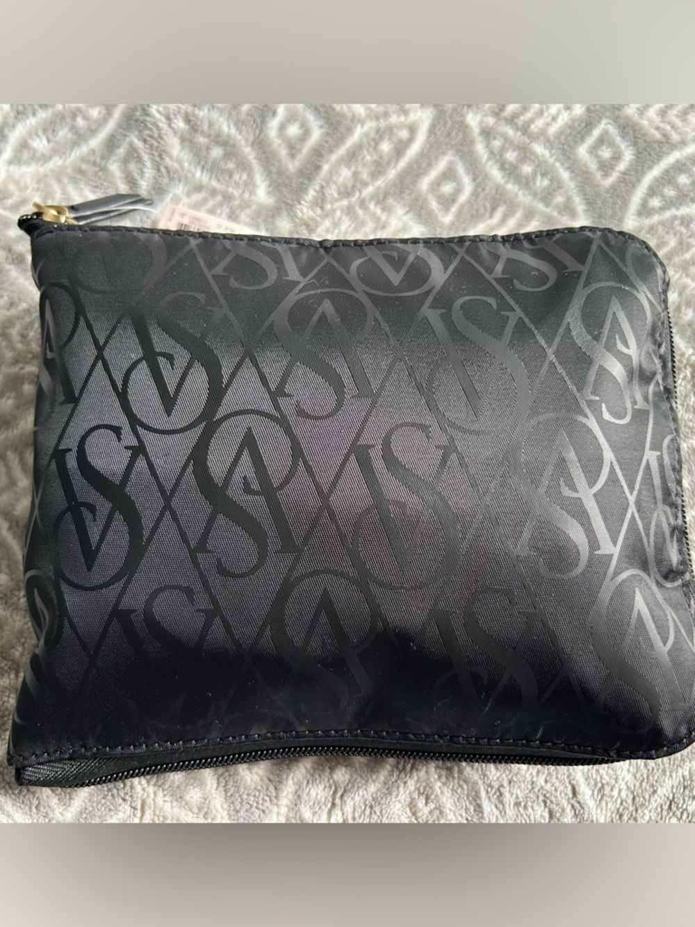 Victoria's Secret Black Logo Packable Duffle Tote